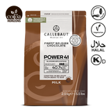 Callebaut chocolate packaging with various certification logos on a white background