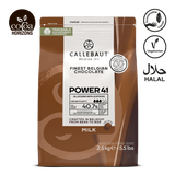 Callebaut chocolate packaging with branding and product details on a white background