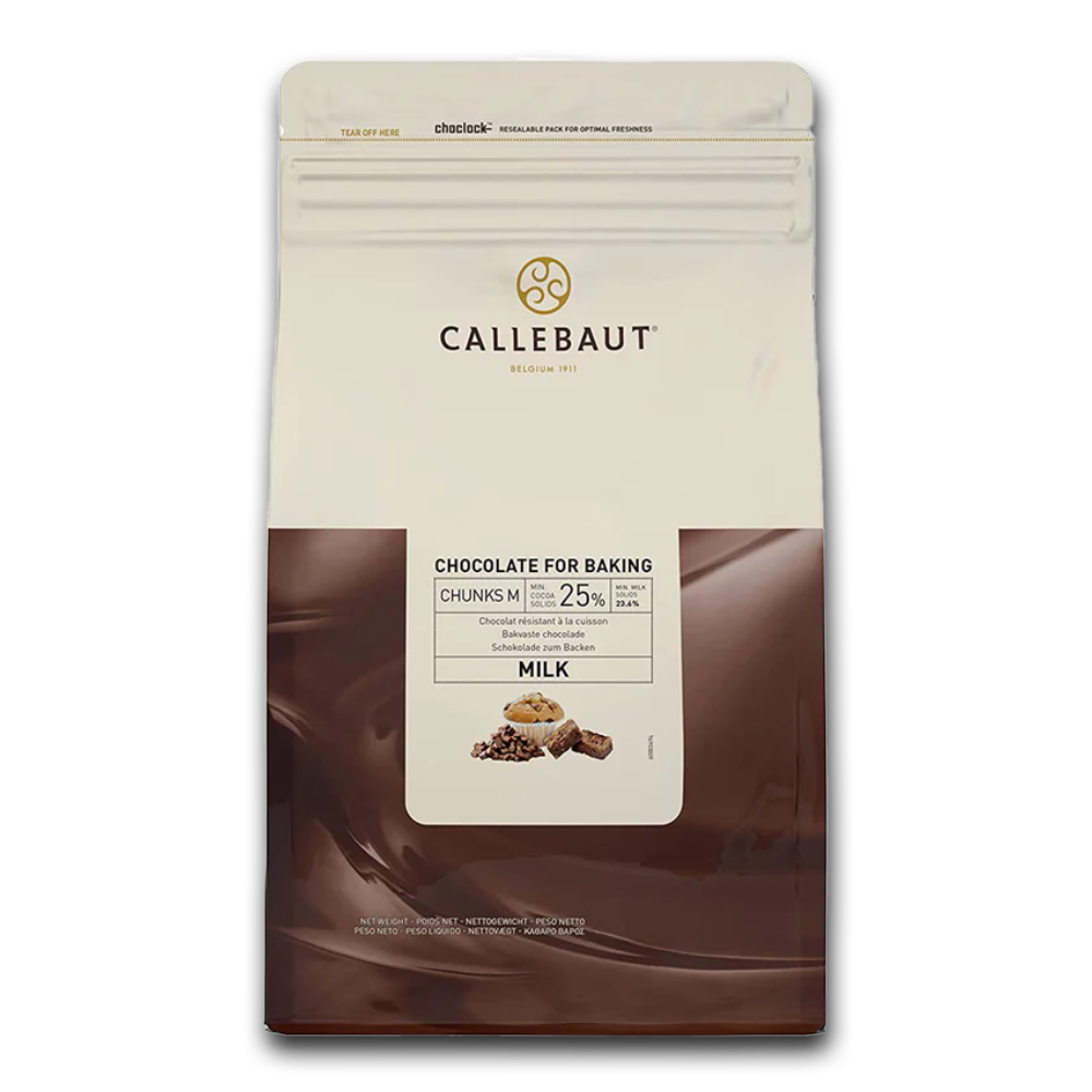 Callebaut Belgium, Milk chocolate baking chunks, 2.5kg