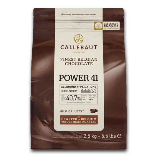 Callebaut Belgium,Milk chocolate, 40.70%, power 41-2.5 kg coins