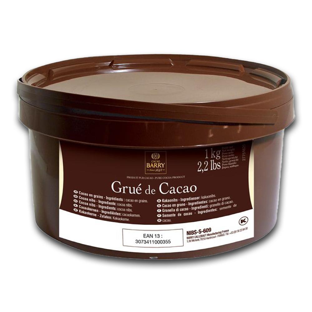 Cacao Barry France, Pure Cocoa Nibs,  1 Kg Bucket