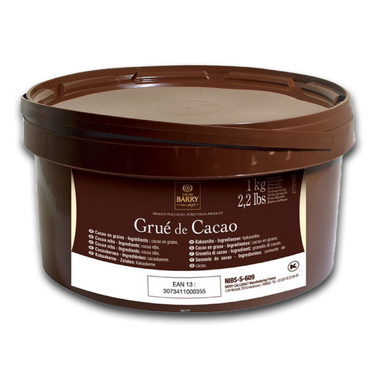 Cacao Barry France, Pure Cocoa Nibs,  1 Kg Bucket