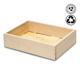 Wooden box with compartments on a white background