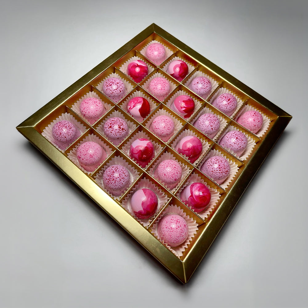 box of bon bon Coloured Cocoa Butter PINK (E-FREE)