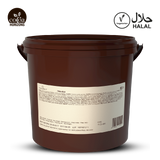 Brown container with a label on a white background, featuring 'Cocoa Horizons' and 'Halal' logos.