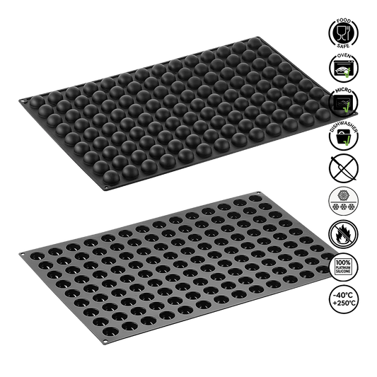 Two black perforated mats with safety icons on a white background