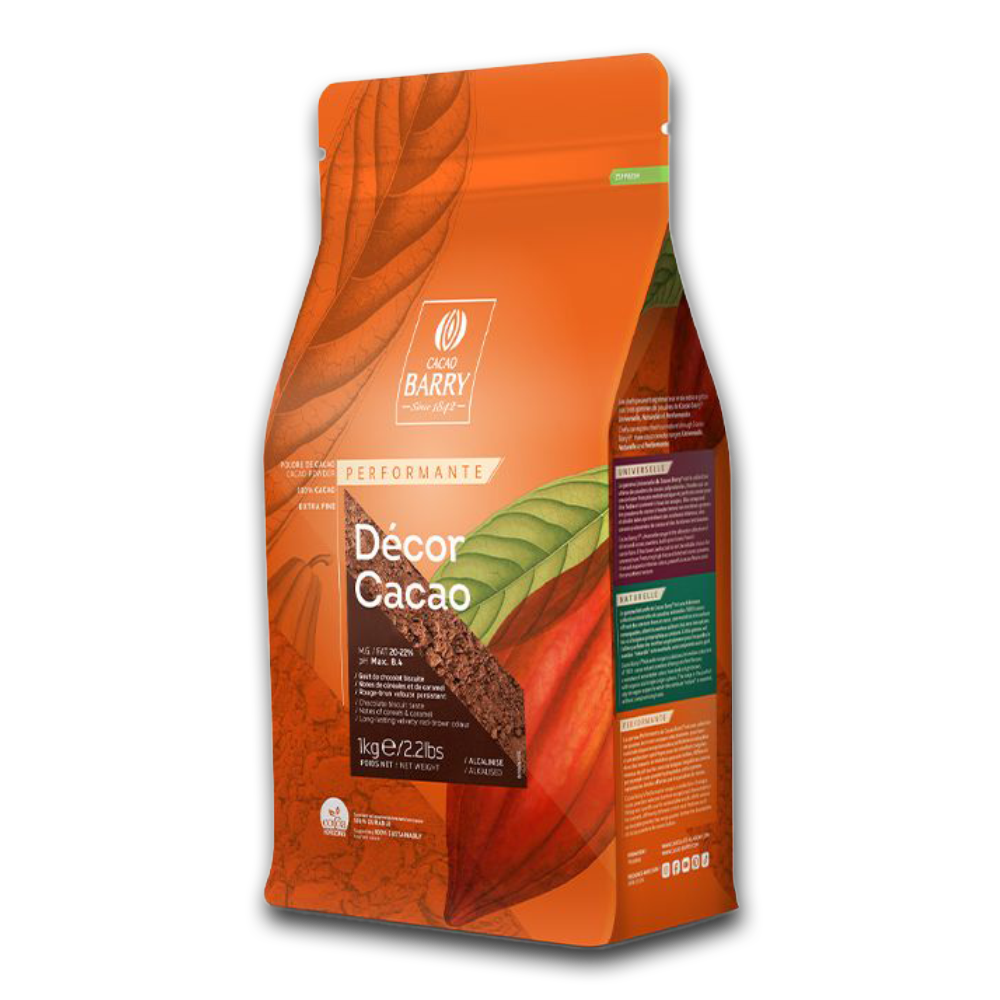 Cacao Barry ,  100% Pure Decor Cacao Powder Alkalized 20-22%, Performante - 1kg Bag