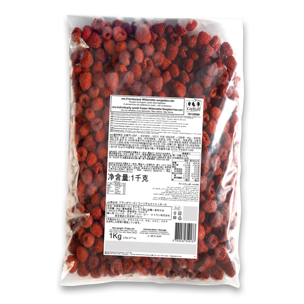 Frozen Raspberry, IQF, Capfruit France, 1 Kg Bag