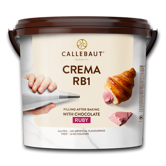 Callebaut Belgium, Crema RB1, Ruby Chocolate Filling, 5KG Bucket