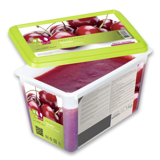 CapFruit(France),Red Sour Cherry Frozen Fruit Puree With 10% Added Sugar - 1kg Tub