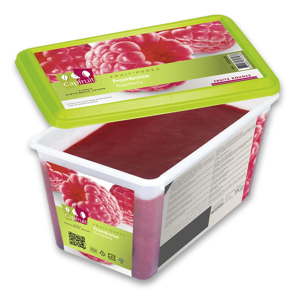 CapFruit(France),Raspberry Frozen Fruit Puree No Added Sugar - 1kg Tub