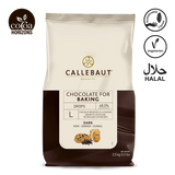 Callebaut chocolate for baking package with brand logo and product details on a white background