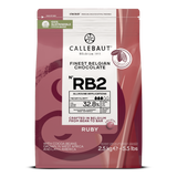 Callebaut Ruby chocolate packaging on a white background