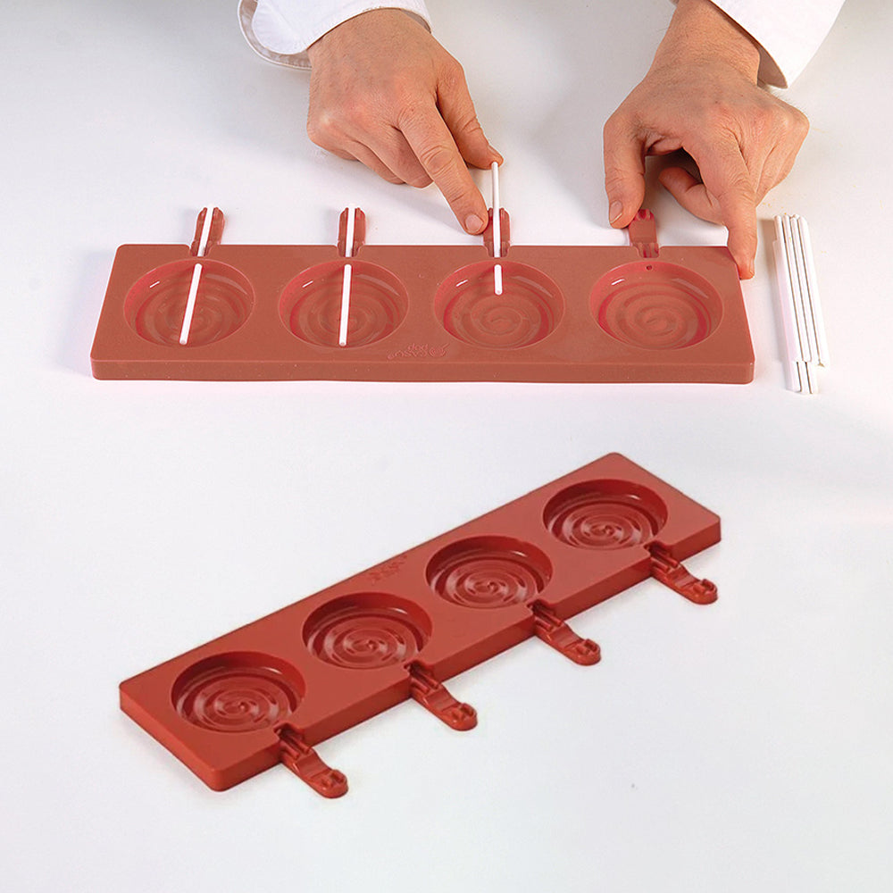 Silicon Mould "Lolli Pop" Set With Sticks 