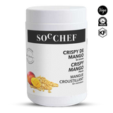 Container of Soc Chef Crispy Mango with brand logos on a white background