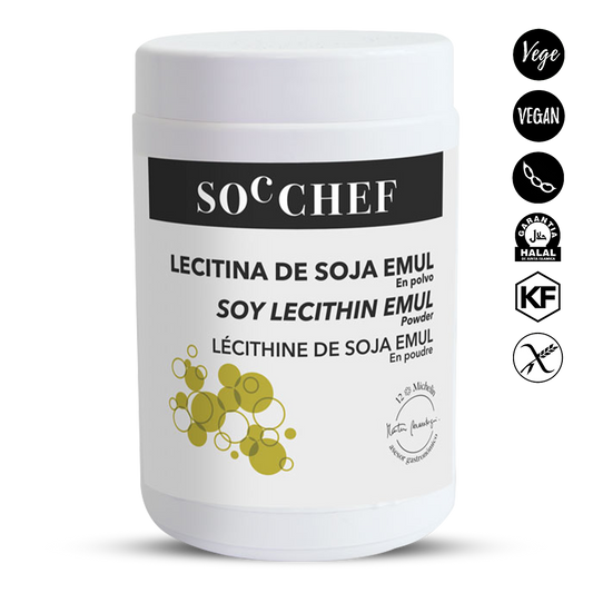 Container of Soy Lecithin Emul with SOC CHEF branding on a white background