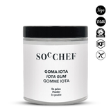 Jar of 'Goma Iota' powder by Soc Chef with black lid on a white background