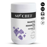 Jar of mannitol powder with 'SOC CHEF' branding on a white background