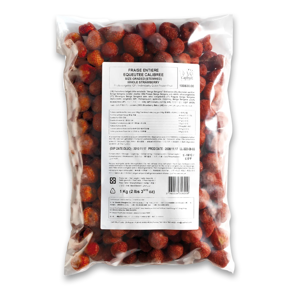 CapFruit(France),Strawberry Individually Quick Frozen Fruit (IQF) - 1kg Bag