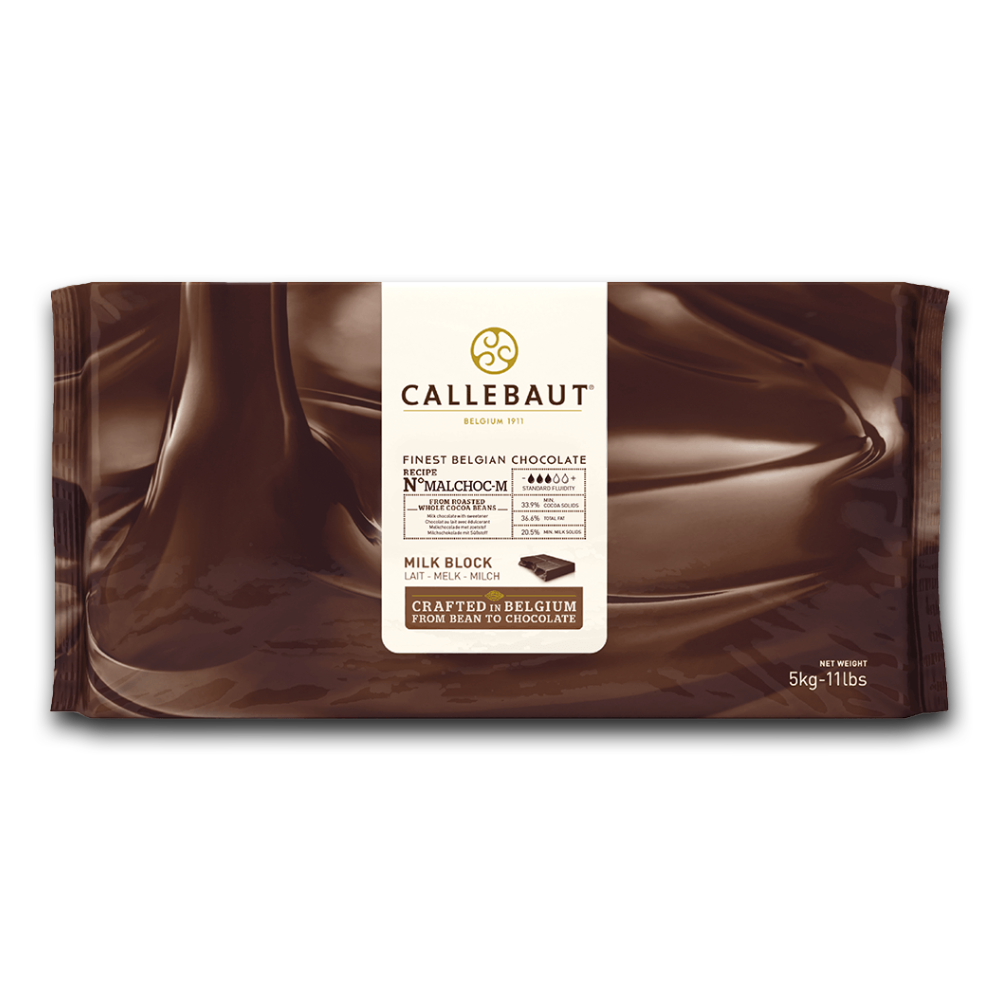 Malchoc-M sugar free milk chocolate 33.9%, finest Belgian chocolate, Callebaut Belgium, 5 kg block 