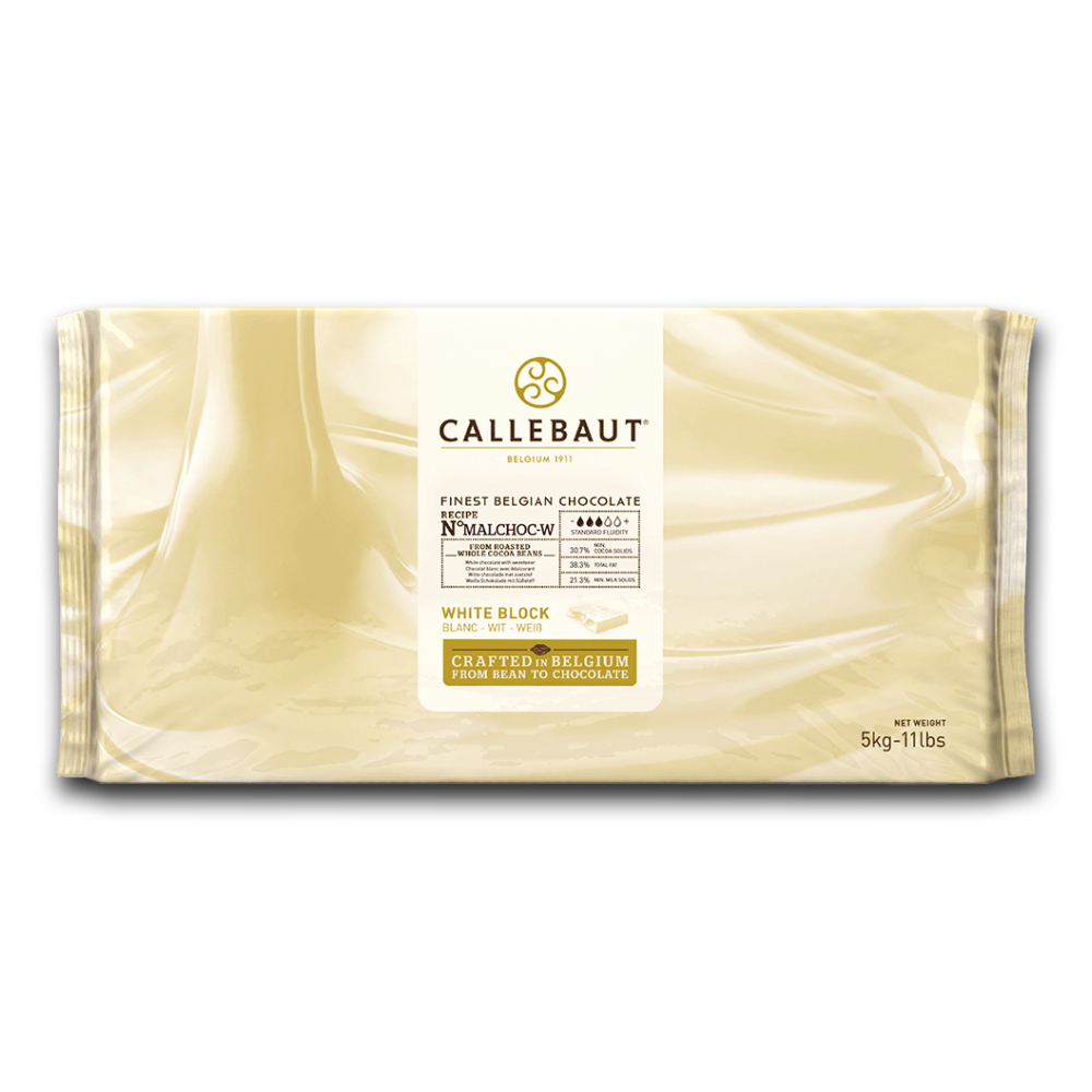 Malchoc-W sugar free white chocolate 30.7%, finest Belgian chocolate, Callebaut Belgium, 5 kg block 