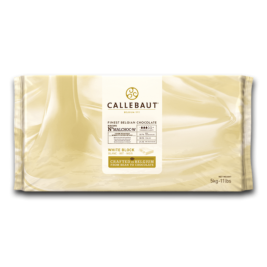 Malchoc-W sugar free white chocolate 30.7%, finest Belgian chocolate, Callebaut Belgium, 5 kg block 