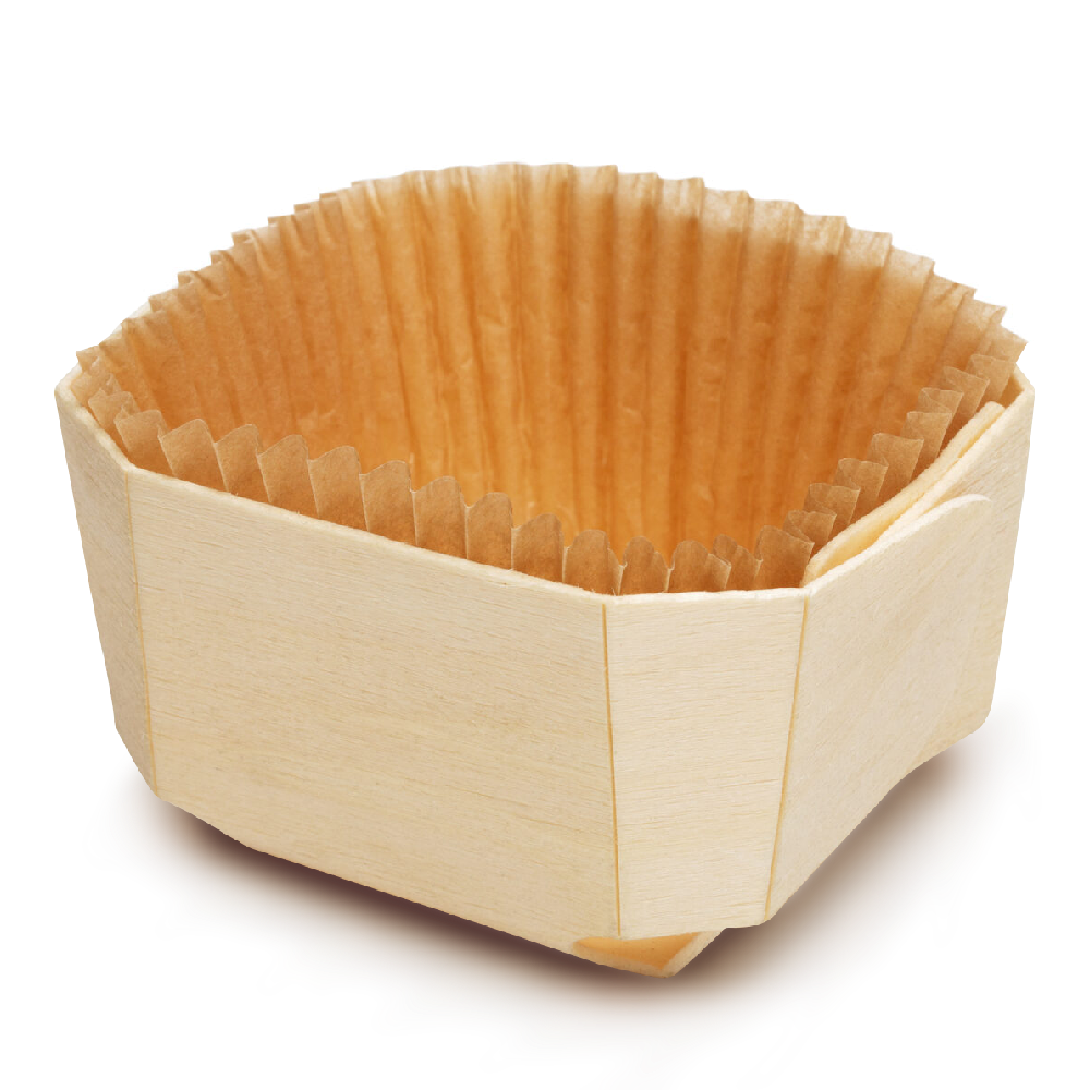 BARONNET+TINY Wooden Baking Molds With Paper Liners - Pack Of 8pcs
