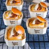 TINY Wooden Baking Molds With Paper Liners Dessert