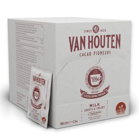 VAN HOUTEN, Ready Mix Hot Chocolate Sachets - 100 x 23gr Box