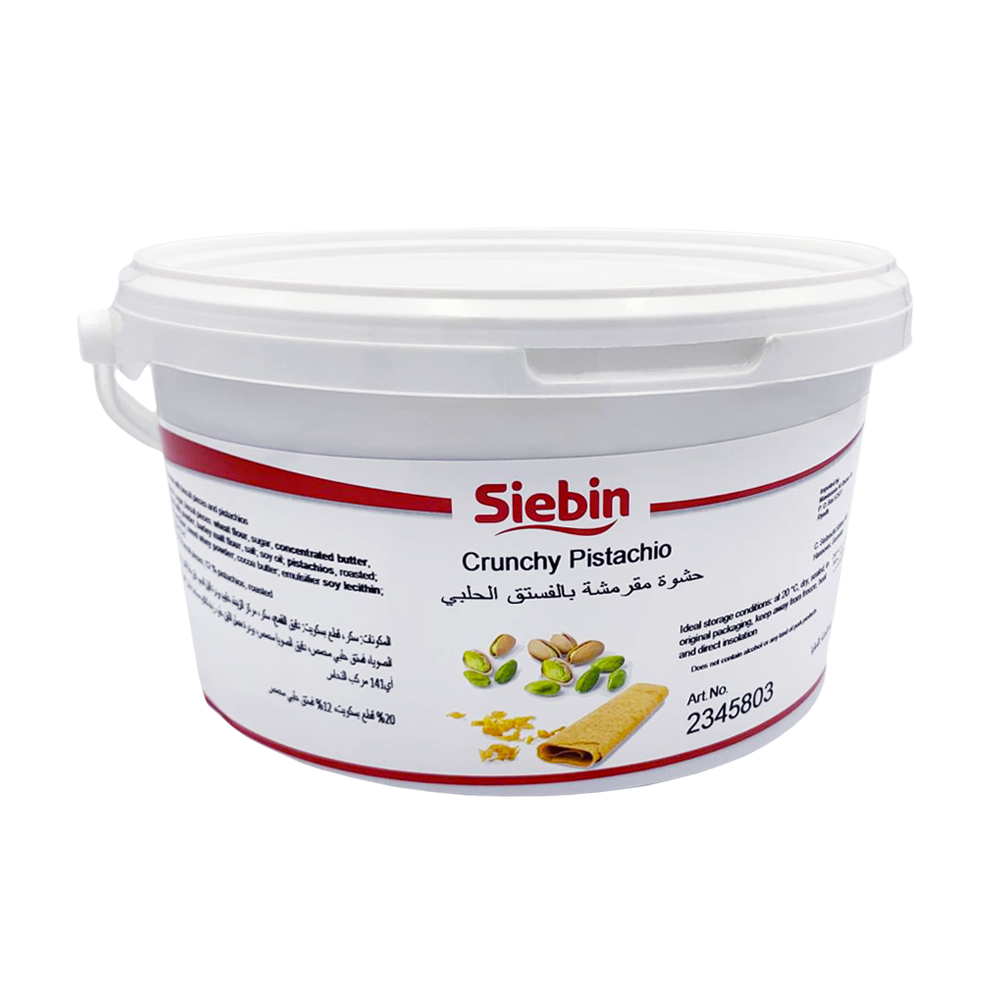 Siebin,Crunchy Pistachio Filling- 3kg Bucket