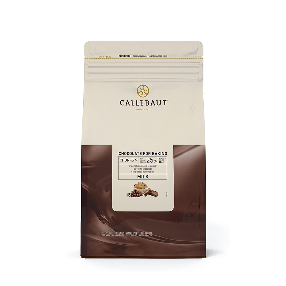 Callebaut Belgium, Milk chocolate baking chunks, 2.5kg