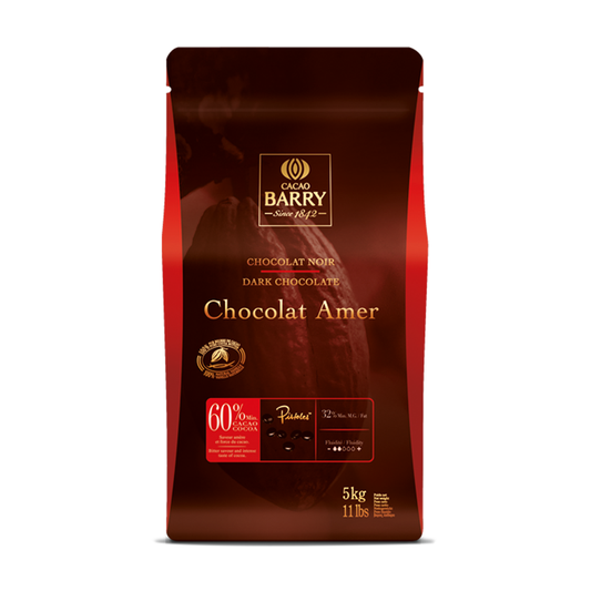 Amer dark chocolate 60%, Cacao Barry France, 5 Kg coins, pistoles