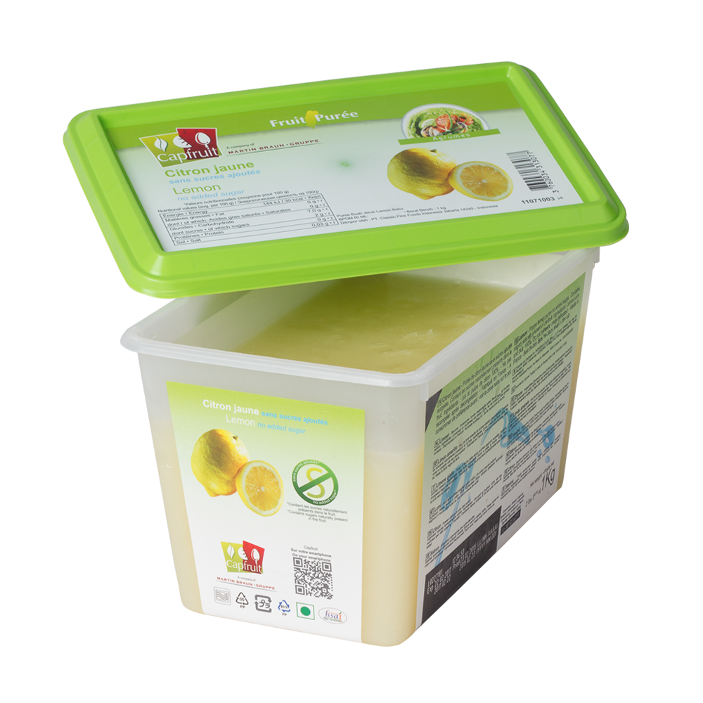 Lemon Juice And Pulp Frozen Fruit Puree No Added Sugar - 1kg Tub – EMF ...