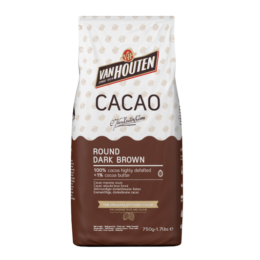 Van Houten, Round Dark Brown, 100% Cocoa Powder - 750gr Bag