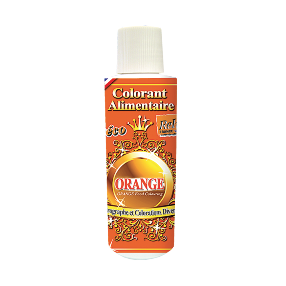 Deco Relief (France) Water Base Highly Concentrated Food Colorant ORANGE - 125ml Bottle