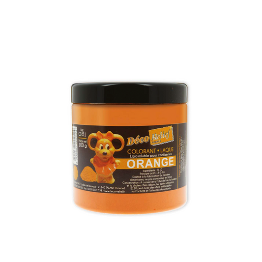 Deco Relief (France), Fat Base Food Coloring Powder ORANGE - 100gr