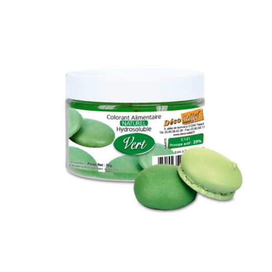 Deco Relief (France), Water Soluble Natural Food Colourant Powder GREEN - 50gr