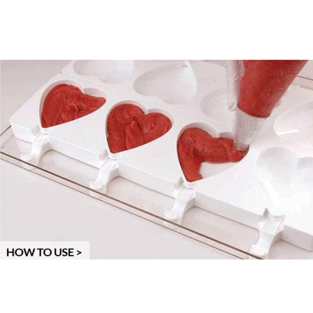 Silicon Mould "Heart-Ic" Set With Tray & Sticks