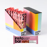 Instabar Cranberry & Almond Fruit and Nut Bar - Gluten & Lactose Free - Pack of 10 x 35g Bars
