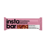 Instabar Cranberry & Almond Fruit and Nut Bar - Gluten & Lactose Free - Pack of 10 x 35g Bars