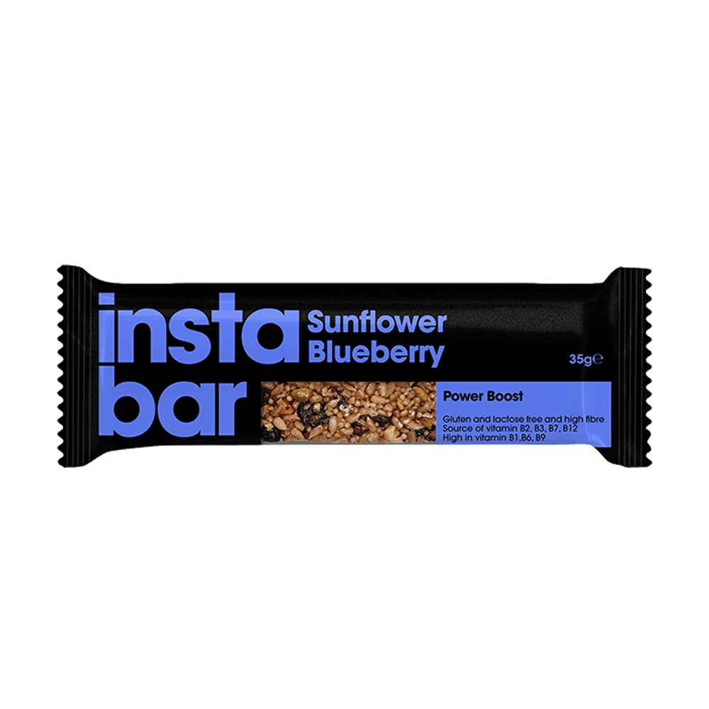 Instabar Sunflower & Blueberry Fruit and Nut Bar - Gluten & Lactose Free - Pack of 10 x 35g Bars