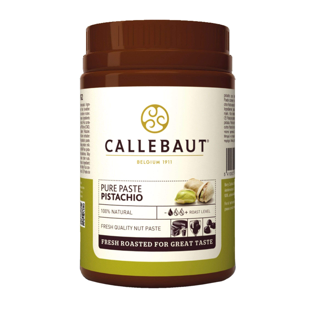Pure 100% natural pistachio paste, nut based filling, Callebaut Belgium, 1 kg bucket
